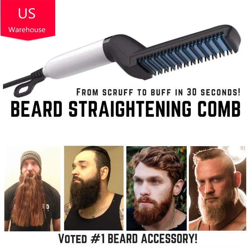 Beard Straightener and Styling Brush for Men