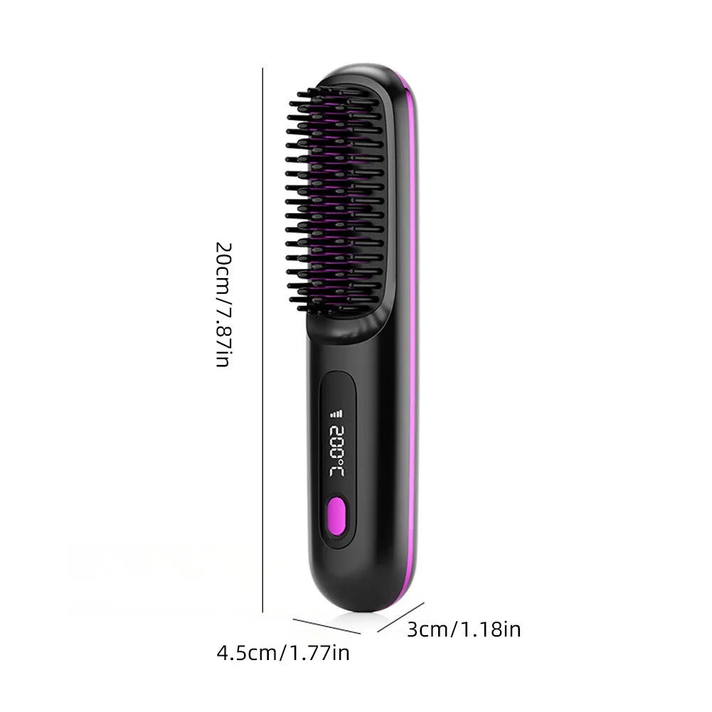 Wireless Ceramic Hair Straightening Comb