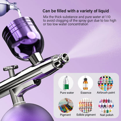 Compact Airbrush Kit for Nails, Cakes, Tattoos, and Makeup