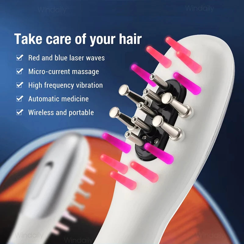 Electric Hair Oil Applicator & Scalp Massager with Light Therapy