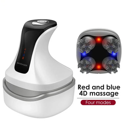 Waterproof Scalp Massager with Red & Blue Light Therapy