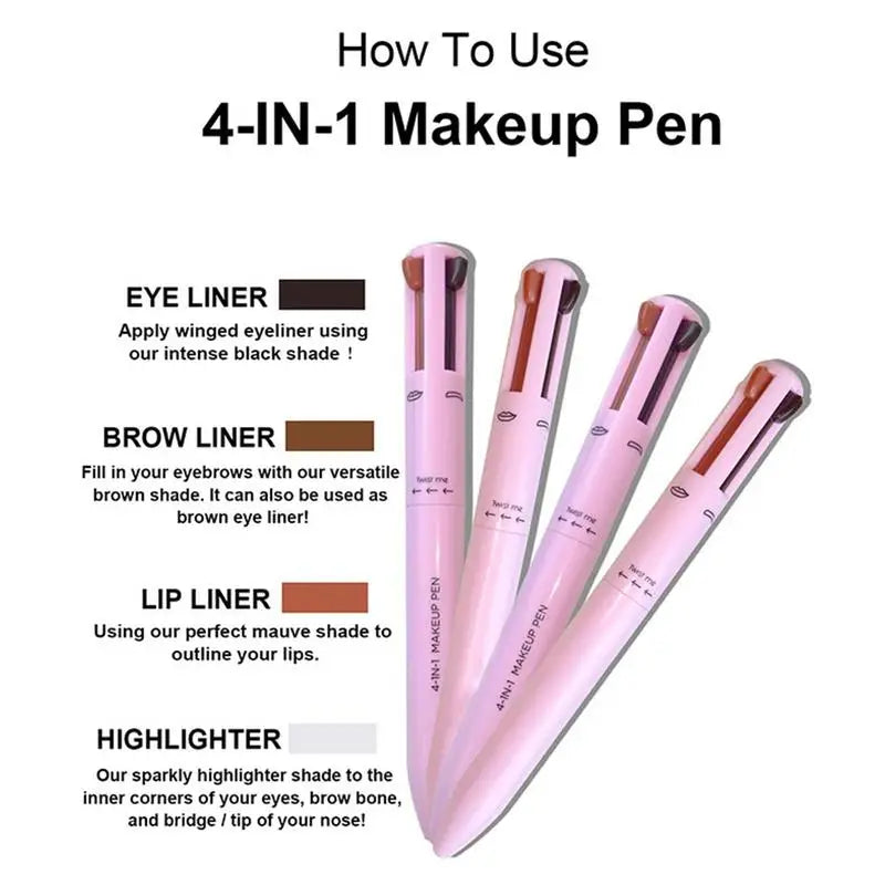 4-in-1 Eyebrow Pencil Lip Liner Highlighter Pen