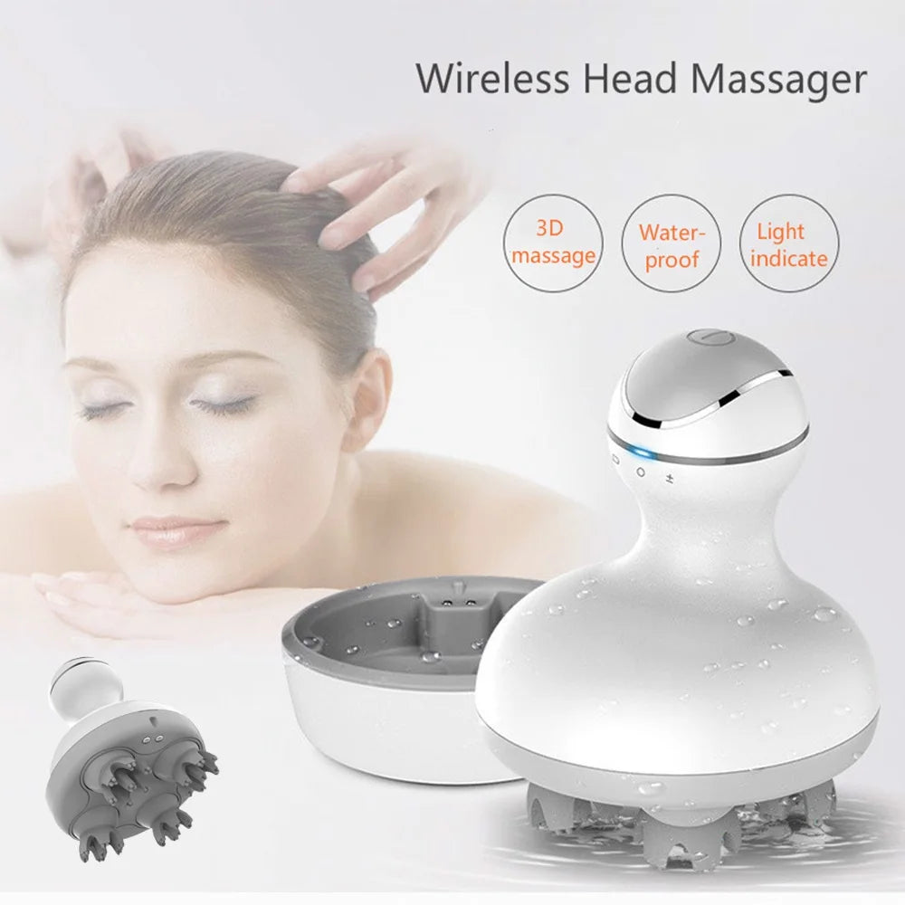 3D Waterproof Electric Scalp Head Massager