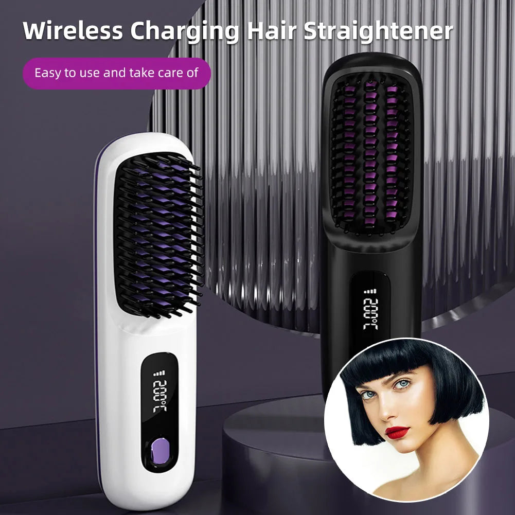 Wireless Ceramic Hair Straightening Comb