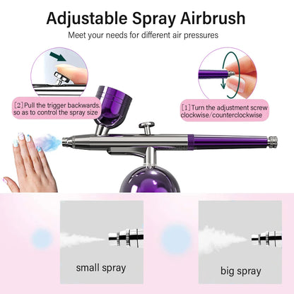 Compact Airbrush Kit for Nails, Cakes, Tattoos, and Makeup