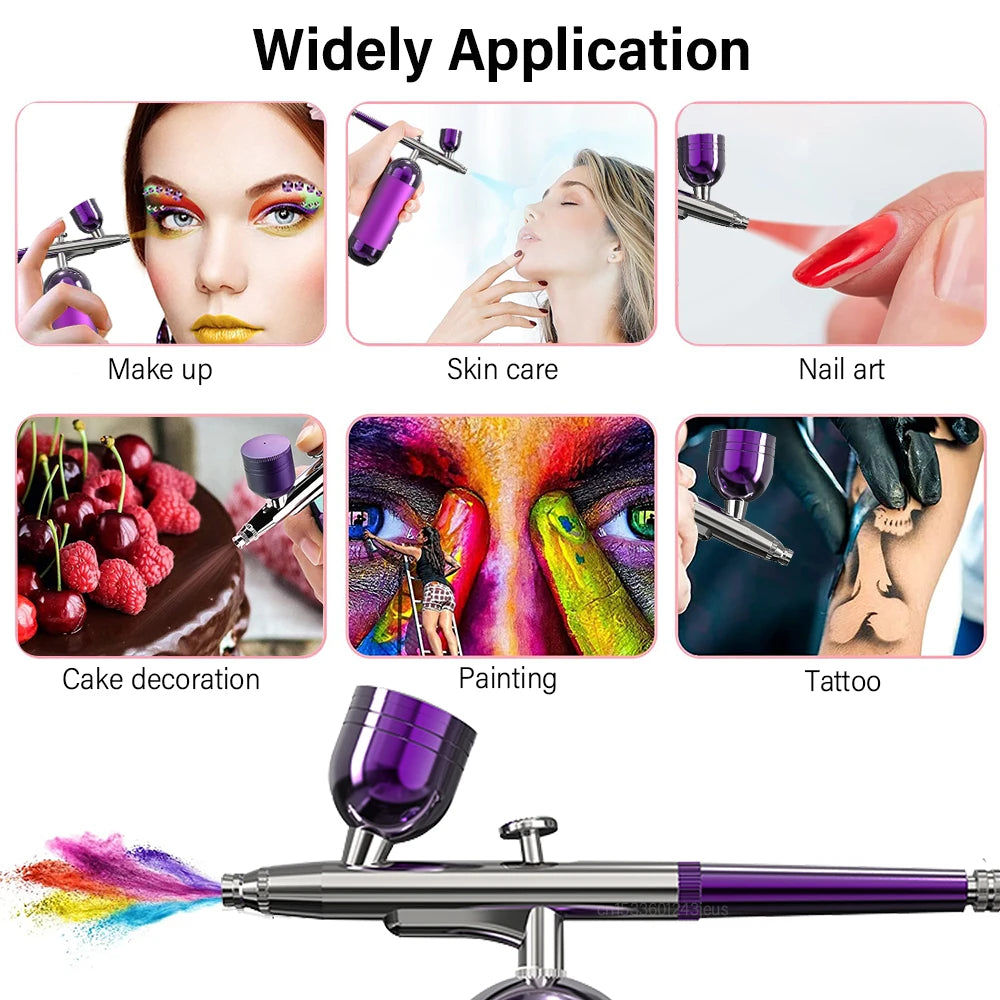 Compact Airbrush Kit for Nails, Cakes, Tattoos, and Makeup