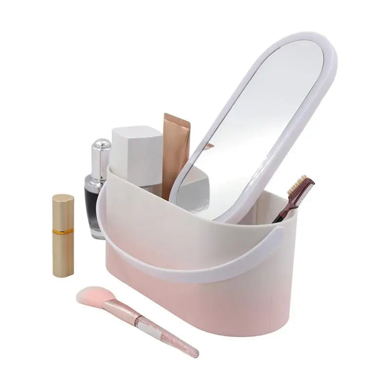 Portable Makeup Train Case with LED Lights Mirror