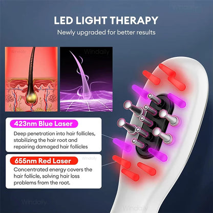 Electric Hair Oil Applicator & Scalp Massager with Light Therapy